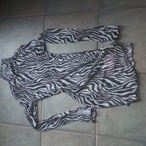 Shear body con zebra hi neck dress. Nwt